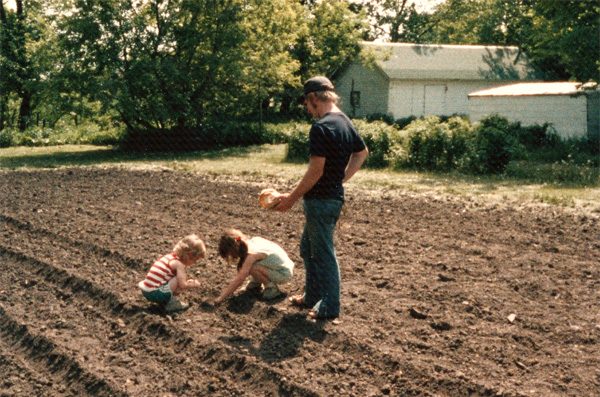 planting the garden as kids in the midwest