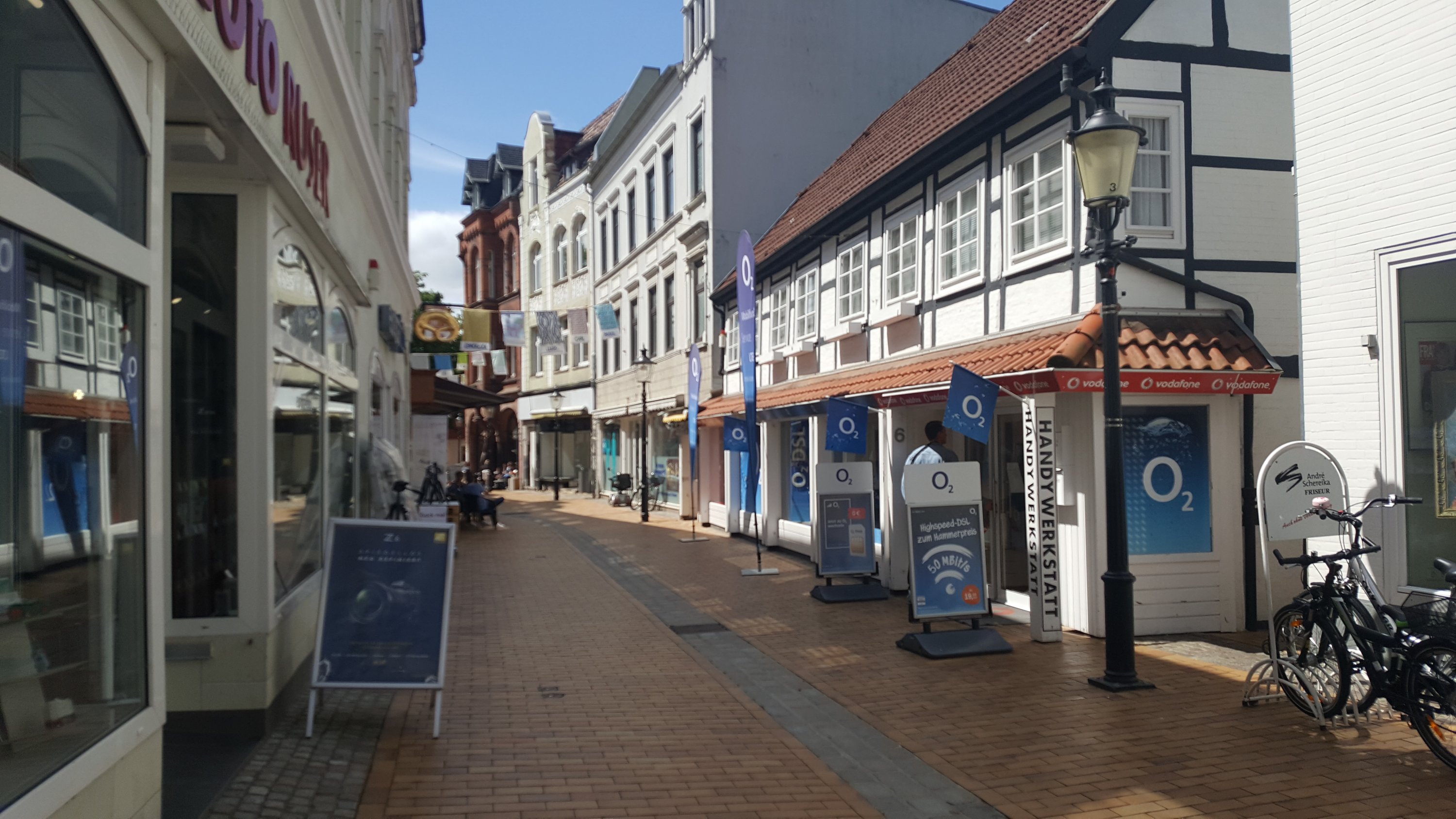 Small pedestrian shopping street downtown Neumünster 